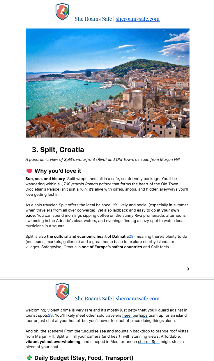 Preview of the second travel guide
