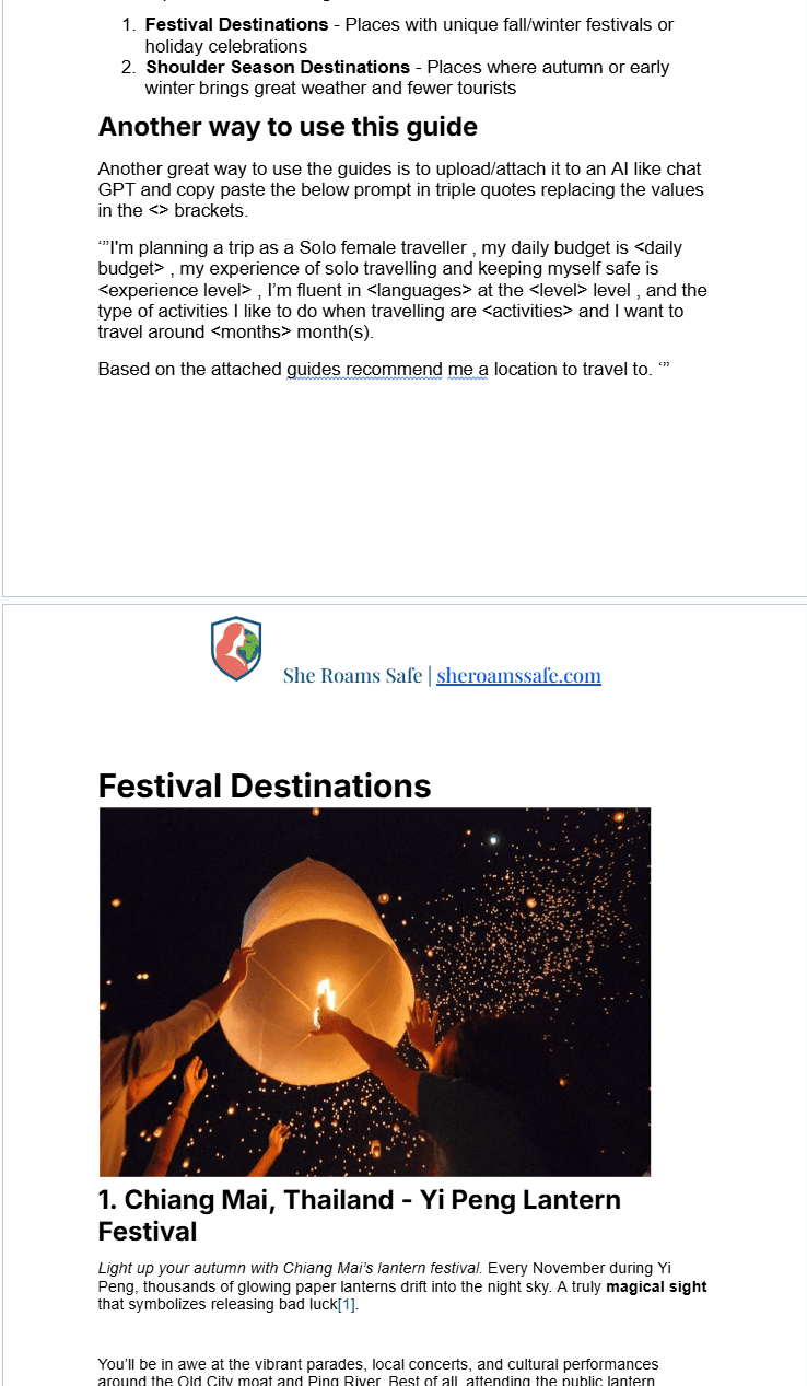 Preview of the third travel guide
